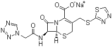 structure of CAS# 41136-22-5, Ceftezole sodium;8-Oxo-7-[(1H-tetrazol-1-ylacetyl)amino]-3-[(1,3,4-thiadiazol-2-ylthio)methyl]-5-Thia-1-azabicyclo[4.2.0]oct-2-ene-2-carboxylic acid monosodium salt