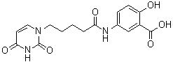 5-[[5-(3,4-Dihydro-2,4-dioxo-1(2H)-pyrimidinyl)-1-oxopentyl]amino]-2-hydroxybenzoic acid molecular structure (CAS 4116-43-2)