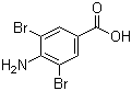 4-氨基-3,5-二溴苯甲酸分子结构 (CAS 4123-72-2)