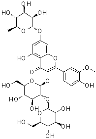 异鼠李亭-3-O-槐糖苷-7-O-鼠李糖苷分子结构 (CAS 41328-75-0)