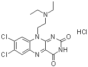 7,8-二氯-10-[2-(二乙基氨基)乙基]苯并[g]蝶啶-2,4(3H,10H)-二酮单盐酸盐分子结构 (CAS 41572-59-2)