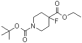 结构式 CAS# 416852-82-9, N-叔丁氧羰基-4-氟哌啶-4-羧酸乙酯