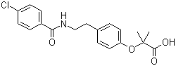 structure of CAS# 41859-67-0, Bezafibrate;2-[4-[2-(4-Chlorobenzamido)ethyl]phenoxy]-2-methylpropanoic acid