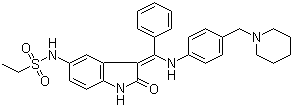结构式 CAS# 422513-13-1, Hesperadin; N-[2,3-二氢-2-氧代-3-[(3Z)-苯基[[4-(1-哌啶基甲基)苯基]氨基]亚甲基]-1H-吲哚-5-基]乙磺酰胺