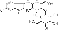 结构式 CAS# 425427-87-8, 6-氯-3-吲哚基 beta-D-纤维二糖苷