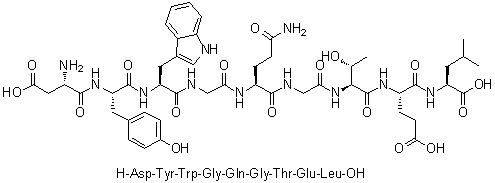 L-alpha-Aspartyl-L-tyrosyl-L-tryptophylglycyl-L-glutaminylglycyl-L-threonyl-L-alpha-glutamyl-L-leucine molecular structure (CAS 425633-60-9)