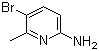 2-Amino-5-bromo-6-methylpyridine molecular structure (CAS 42753-71-9)