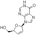 结构式 CAS# 42867-68-5, 2',3'-双脱氧双脱氢肌苷; 2',3'-二脱氢-2',3'-二脱氧肌苷