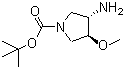 反式-3-氨基-4-甲氧基吡咯烷-1-甲酸叔丁酯分子结构 (CAS 429673-79-0)
