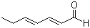structure of CAS# 4313-03-5, trans,trans-2,4-Heptadienal;(2E,4E)-Hepta-2,4-dienal