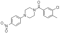 结构式 CAS# 431996-53-1, 1-(3-氯-4-甲基苯甲酰)-4-(4-硝基苯基)哌嗪