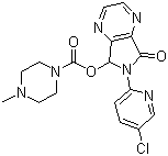 structure of CAS# 43200-80-2, Zopiclone;4-Methyl-1-piperazinecarboxylic acid 6-(5-chloro-2-pyridinyl)-6,7-dihydro-7-oxo-5H-pyrrolo[3,4-b]pyrazin-5-yl ester; Imovane