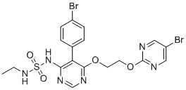 structure of CAS# 441796-13-0, Macitentan impurity B;N-Despropyl-N-Ethyl Macitentan;5-(4-bromophenyl)-6-[2-(5-bromopyrimidin-2-yl)oxyethoxy]-N-(ethylsulfamoyl)pyrimidin-4-amine