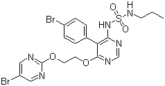 structure of CAS# 441798-33-0, Macitentan;N-[5-(4-Bromophenyl)-6-[2-[(5-bromo-2-pyrimidinyl)oxy]ethoxy]-4-pyrimidinyl]-N'-propylsulfamide