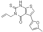 structure of CAS# 442865-24-9, 2,3-Dihydro-5-(5-methyl-2-furanyl)-3-(2-propenyl)-2-thioxothieno[2,3-d]pyrimidin-4(1H)-one