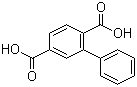 structure of CAS# 4445-51-6, [1,1'-Biphenyl]-2,5-dicarboxylic acid;2-Phenyl-1,4-benzenedicarboxylic acid; 2-Phenylterephthalic acid; Phenylterephthalic acid