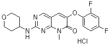 6-(2,4-Difluorophenoxy)-8-methyl-2-[(tetrahydro-2H-pyran-4-yl)amino]pyrido[2,3-d]pyrimidin-7(8H)-one hydrochloride molecular structure (CAS 449808-64-4)
