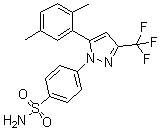 structure of CAS# 457639-26-8, 2,5-Dimethylcelecoxib;4-[5-(2,5-Dimethylphenyl)-3-(trifluoromethyl)-1H-pyrazol-1-yl]benzenesulfonamide