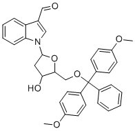 5'-O-(4,4'-二甲氧基三苯甲基)-3-甲酰基吲哚-2'-脱氧核糖甙分子结构 (CAS 460355-04-8)