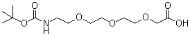 structure of CAS# 462100-06-7, 5,8,11-Trioxa-2-azatridecanedioic acid 1-(1,1-dimethylethyl) ester