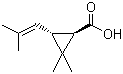 结构式 CAS# 4638-92-0, (+)-反式-菊酸; (1R-trans)-2,2-二甲基-3-(2-甲基丙-1-烯基)环丙烷羧酸