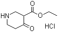 结构式 CAS# 4644-61-5, 4-哌啶酮-3-甲酸乙酯盐酸盐; 盐酸-4-哌啶酮-3-羧酸乙酯