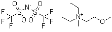 结构式 CAS# 464927-84-2, N,N-二乙基-N-甲基-N-(2-甲氧基乙基)铵二(三氟甲烷磺酰基)亚胺盐