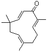 structure of CAS# 471-05-6, (2E,6E,10E)-2,6,9,9-Tetramethyl-2,6,10-cycloundecatrien-1-one;Zerumbone