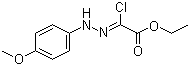 structure of CAS# 473927-63-8, Ethyl (2Z)-chloro[(4-methoxyphenyl)hydrazono]acetate;Ethyl (2cis)-chloro[(4-methoxyphenyl)hydrazono]acetate; (2Z)-2-Chloro-2-[2-(4-methoxyphenyl)hydrazinylidene]acetic acid ethyl ester