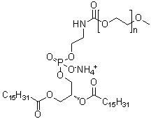 alpha-[(9R)-6-Hydroxy-6-oxido-1,12-dioxo-9-[(1-oxohexadecyl)oxy]-5,7,11-trioxa-2-aza-6-phosphaheptacos-1-yl]-omega-methoxypoly(oxy-1,2-ethanediyl) ammonium salt molecular structure (CAS 474922-84-4)
