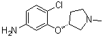 structure of CAS# 474937-66-1, 4-Chloro-3-[(R)-1-methylpyrrolidin-3-yloxy]aniline