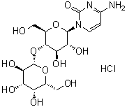 1-(4-O-beta-D-Galactopyranosyl-beta-D-glucopyranosyl)cytosine monohydrochloride molecular structure (CAS 4752-89-0)