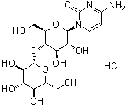 1-(4-O-beta-D-Glucopyranosyl-beta-D-glucopyranosyl)cytosine monohydrochloride molecular structure (CAS 4752-92-5)