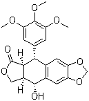 structure of CAS# 477-47-4, Picropodophyllotoxin;Picropodophyllin; (5R,5aS,8aR,9R)-5,8,8a,9-Tetrahydro-9-hydroxy-5-(3,4,5-trimethoxyphenyl)furo[3',4':6,7]naphtho[2,3-d]-1,3-dioxol-6(5aH)-one