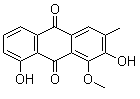2,8-二羟基-1-甲氧基-3-甲基蒽醌分子结构 (CAS 477-85-0)