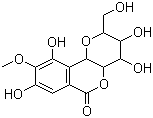 structure of CAS# 477-90-7, Bengenin;3,4,8,10-Tetrahydroxy-2-(hydroxymethyl)-9-methoxy-3,4,4a,10b-tetrahydro-2H-pyrano[3,2-c]isochromen-6-one