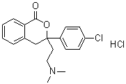 结构式 CAS# 477313-09-0, 3-(4-氯苯基)-3-[2-(二甲基氨基)乙基]-3,4-二氢-1H-2-苯并吡喃-1-酮盐酸盐