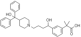 结构式 CAS# 479035-75-1, 3-[1-羟基-4-[4-(羟基二苯基甲基)-1-哌啶基]丁基]-alpha,alpha-二甲基苯乙酸
