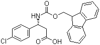 结构式 CAS# 479064-92-1, Fmoc-(R)-4-氯苯基-beta-苯丙氨酸; 芴甲氧羰酰基-(R)-3-氨基-3-(4-氯苯基)丙酸