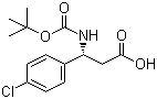 structure of CAS# 479064-93-2, Boc-(R)-3-Amino-3-(4-chlorophenyl)propionic acid