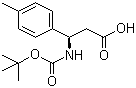 structure of CAS# 479064-96-5, Boc-(S)-3-Amino-3-(4-methylphenyl)propionic acid