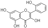 structure of CAS# 480-15-9, 2',3,5,7-Tetrahydroxyflavone;3,5,7-Trihydroxy-2-(2-hydroxyphenyl)-4H-1-benzopyran-4-one; Akalbir; C.I. 75630; C.I. Natural Yellow 12