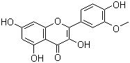 结构式 CAS# 480-19-3, 异鼠李素; 3,5,7-三羟基-2-(4-羟基-3-甲氧基苯基)苯并吡喃-4-酮