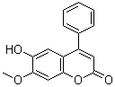structure of CAS# 482-83-7, Dalbergin;6-Hydroxy-7-methoxy-4-phenylcoumarin