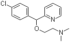 structure of CAS# 486-16-8, Carbinoxamine;2-{[(4-Chlorophenyl)(pyridin-2-yl)methyl]oxy}-N,N-dimethylethanamine