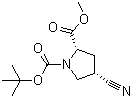 (2S,4S)-4-Cyano-1,2-pyrrolidinedicarboxylic acid 1-(tert-butyl) 2-methyl ester molecular structure (CAS 487048-28-2)
