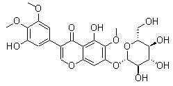 structure of CAS# 491-74-7, Irigenin-7-O-beta-D-glucopyranoside;Irigenin 7-glucoside; Irigenin 7-beta-D-glucopyranoside