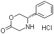 结构式 CAS# 491833-36-4, (5S)-5-苯基-2-吗啉酮盐酸盐