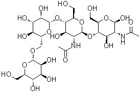 O-alpha-D-Mannopyranosyl-(1→6)-O-beta-D-mannopyranosyl-(1→4)-O-2-(acetylamino)-2-deoxy-beta-D-glucopyranosyl-(1→4)-2-(acetylamino)-2-deoxy-beta-D-glucopyranose molecular structure (CAS 491845-49-9)