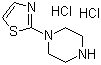 1-(噻唑-2-基)哌嗪二盐酸盐分子结构 (CAS 492431-13-7)